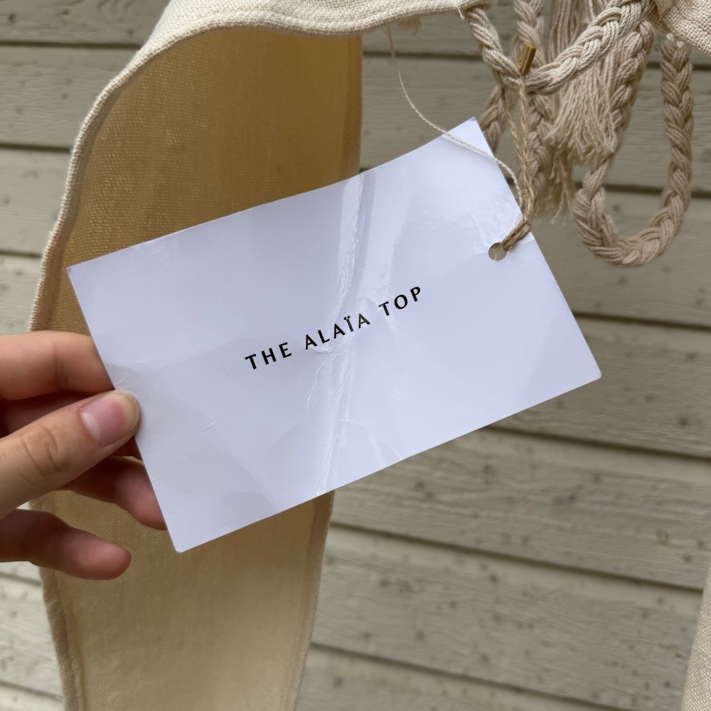 THRIFTS + THREADS | NWT $175 Womens Alaia Multi-Way Wrap Top OS Cream Boho Chic - Picture 4 of 9